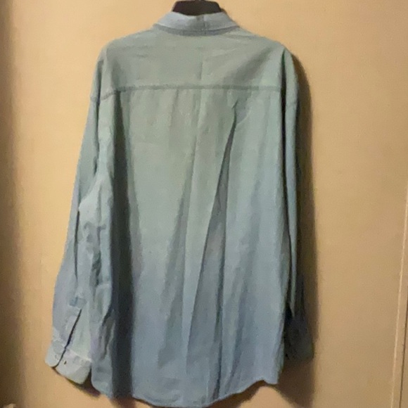 Men's Light Blue Casual Button Down Shirt - Picture 3 of 4